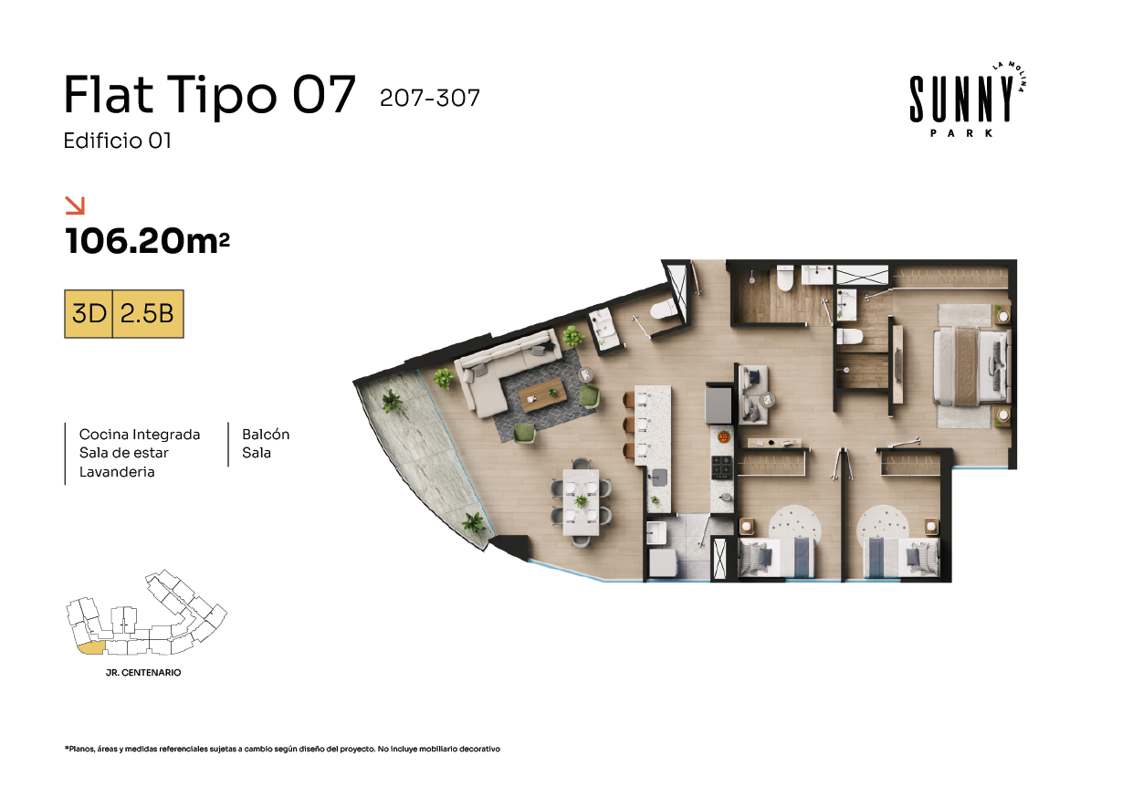 Plano X07 — Sunny Park la Molina, 100.36 m²
