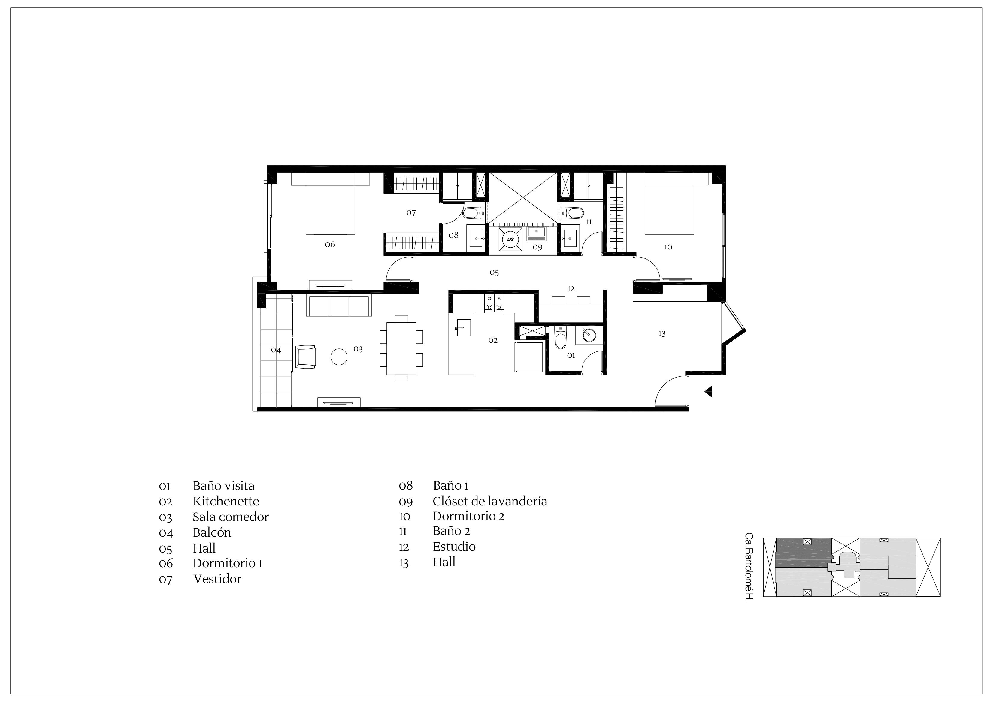 Plano Tipo X01 — Antonia, 100.64 m²