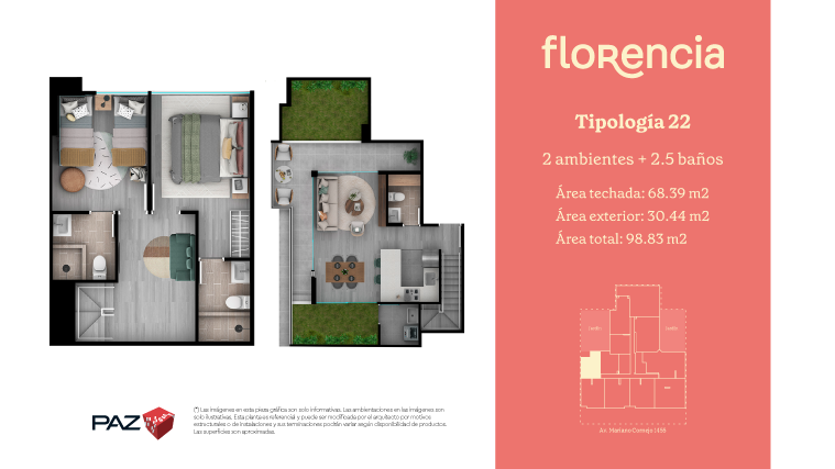 Plano 22 — Florencia, 98.83 m²