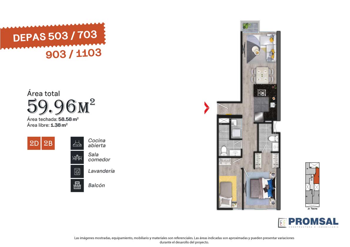 Plano X3 — Entrenos, 59.89 m²