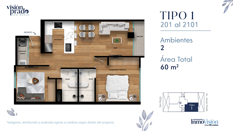 Plano X01 — Vision Prado, 60.05 m²