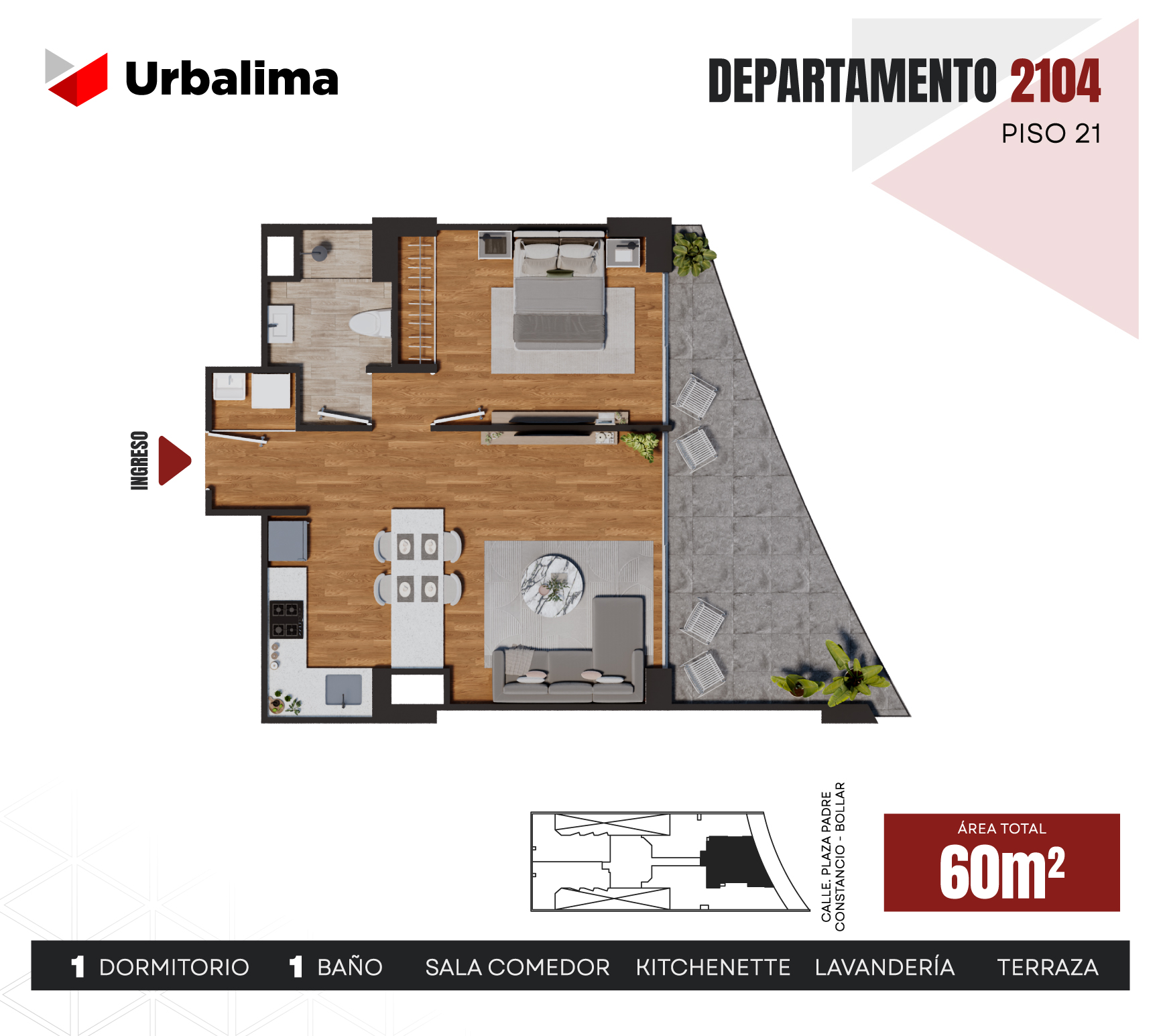 Plano 2104 — Visum, 60 m²